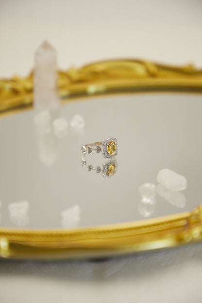 R002-Citrine S925 Open Ring