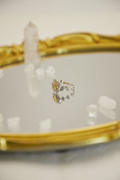 R002-Citrine S925 Open Ring