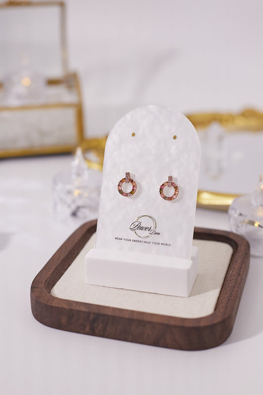 E045-Tourmaline zircon hoop earrings