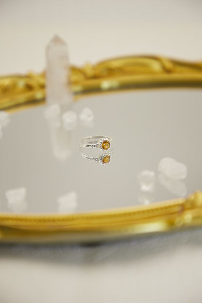 R003-Citrine S925 Open Ring