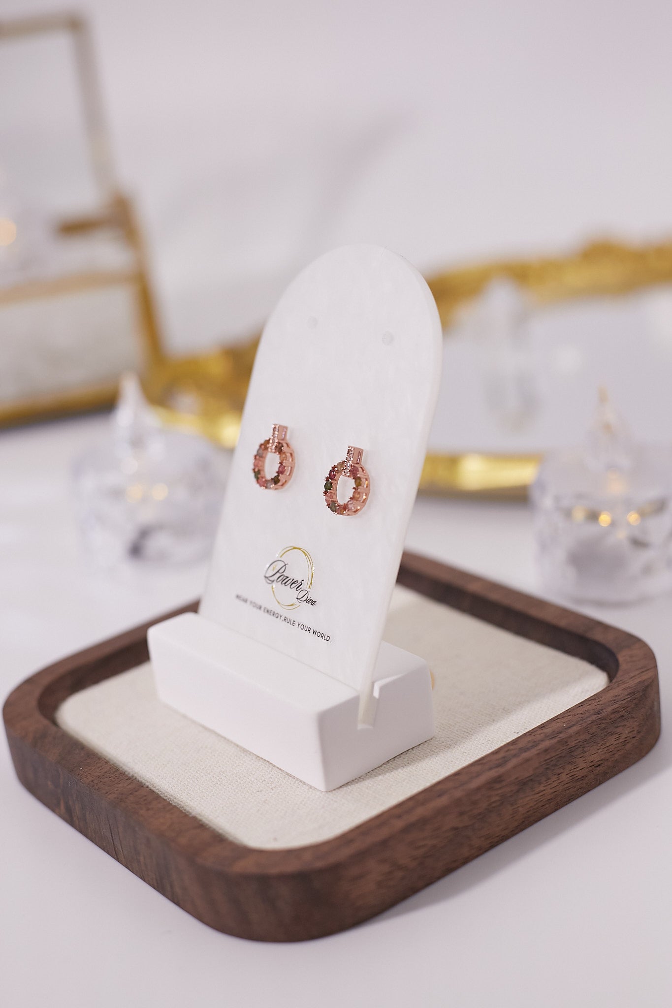 E045-Tourmaline zircon hoop earrings