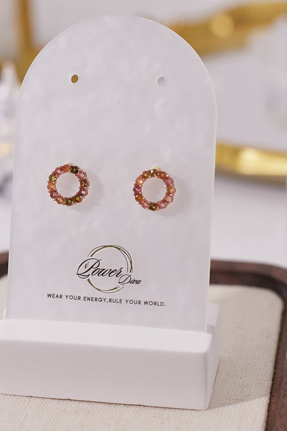 E046-Tourmaline hoop earrings