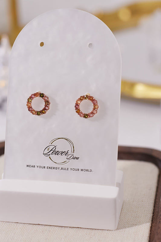 E046-Tourmaline hoop earrings