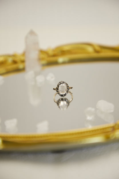 R006-Pink quartz S925 open ring