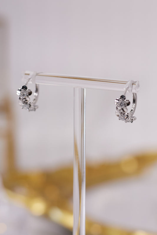 E050-Moissanite flower small earrings