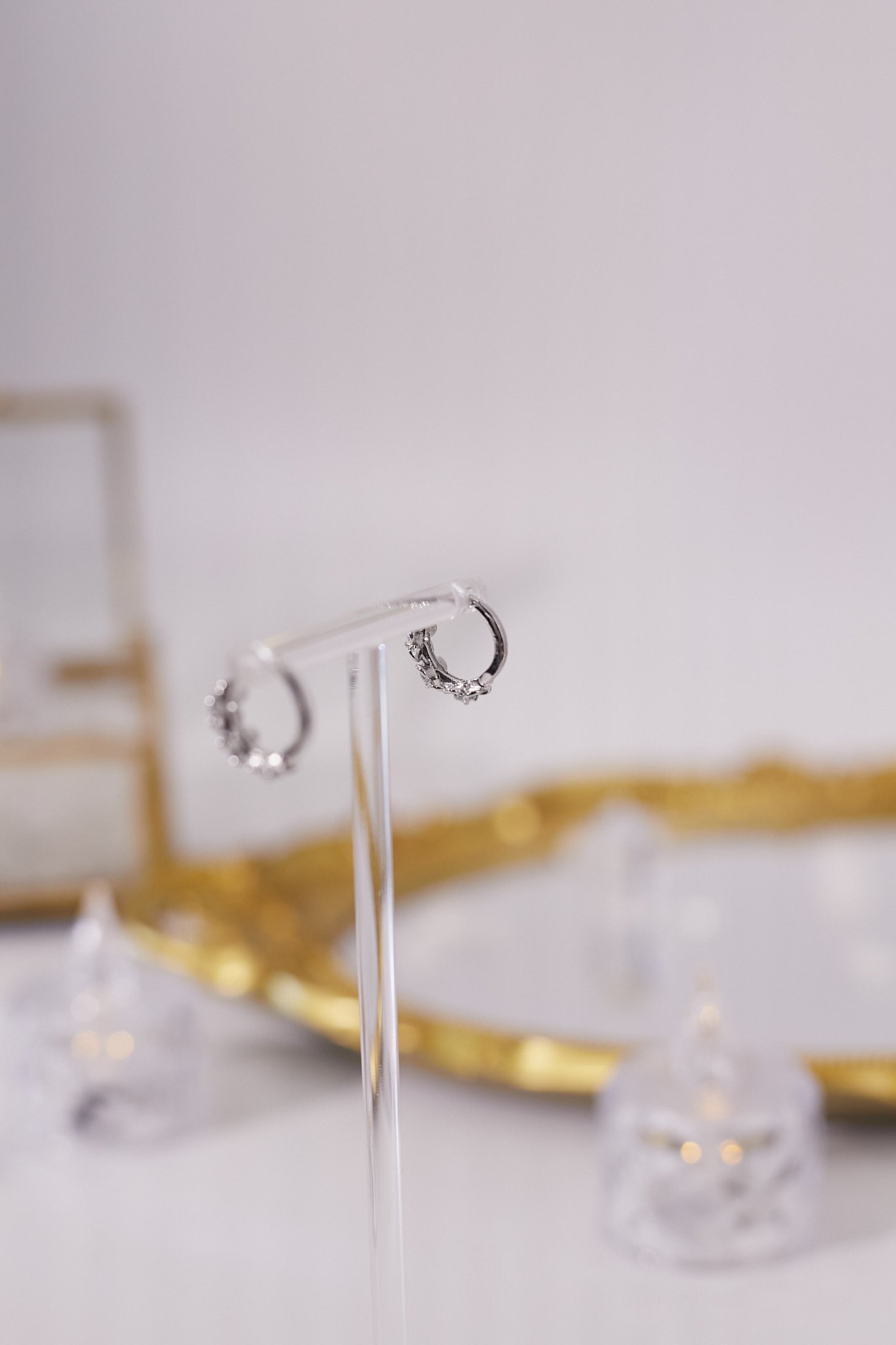 E050-Moissanite flower small earrings