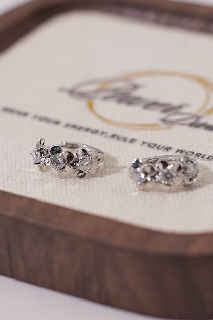 E050-Moissanite flower small earrings