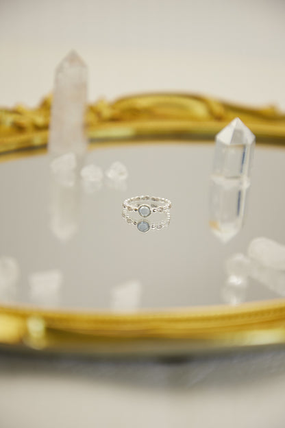 R012-Aquamarine S925 open ring