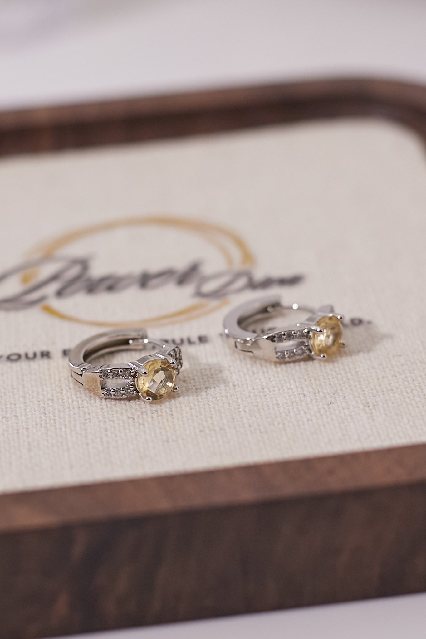 E057-Citrine zircon small earrings