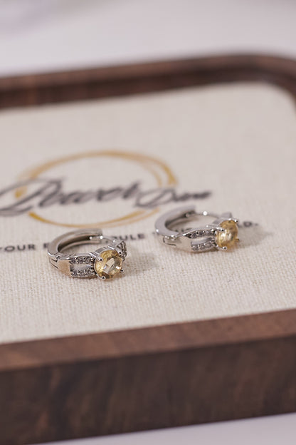 E057-Citrine zircon small earrings