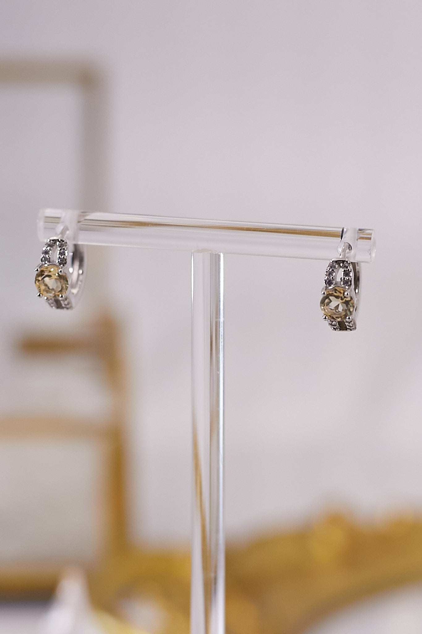 E057-Citrine zircon small earrings