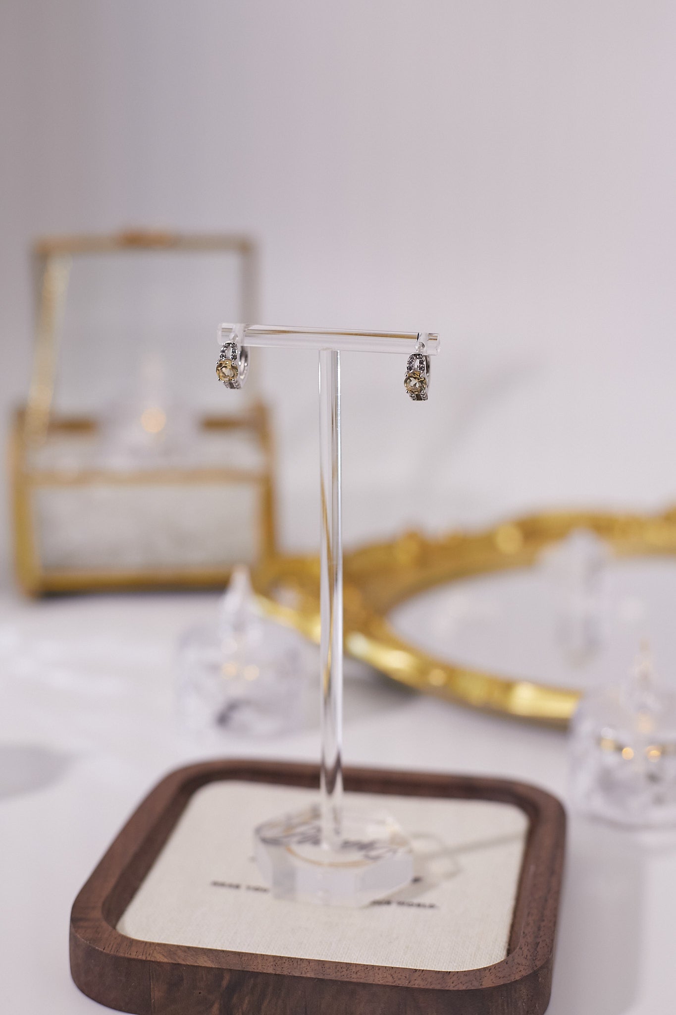 E057-Citrine zircon small earrings