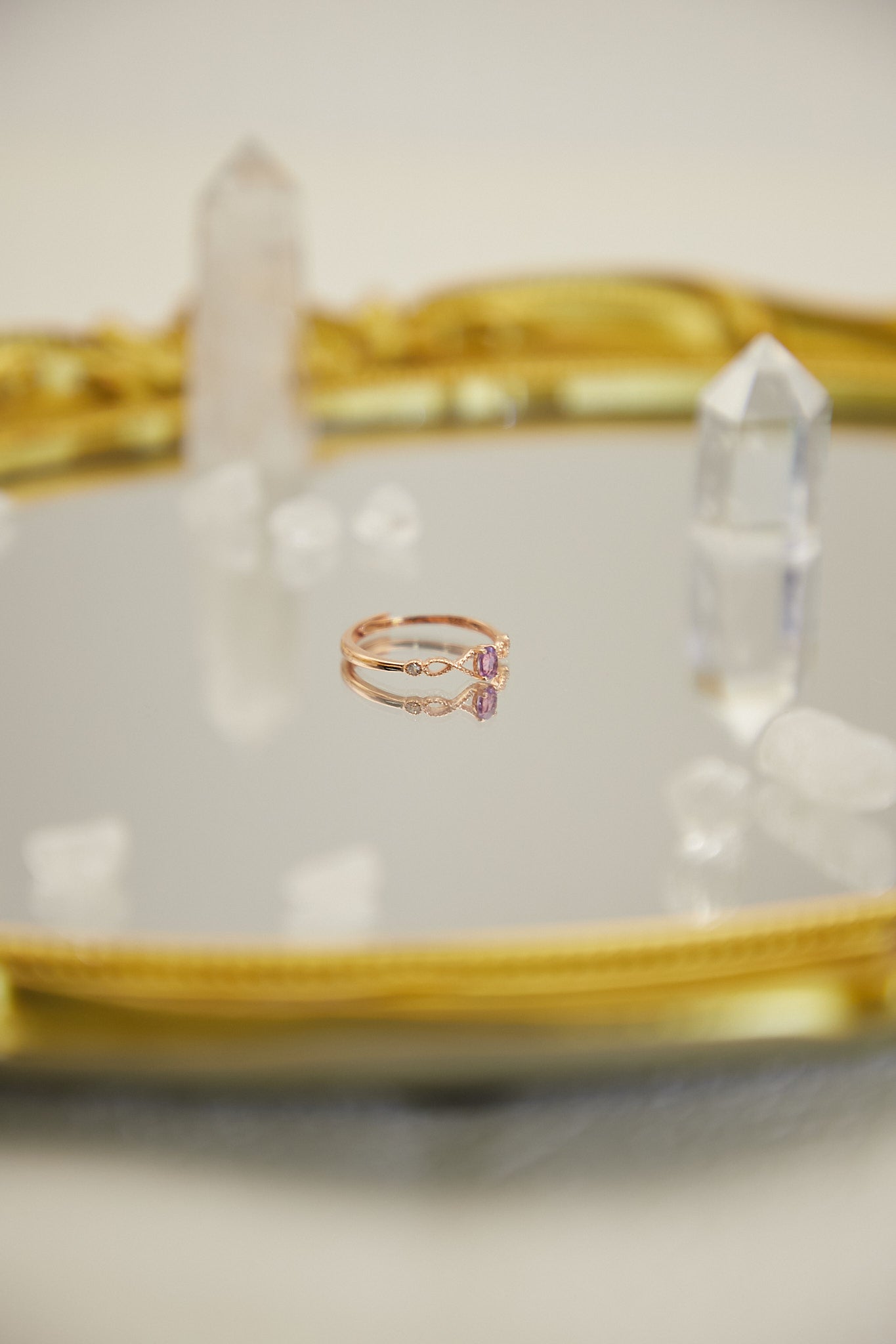 R018- Amethyst S925 open ring