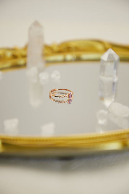 R018- Amethyst S925 open ring