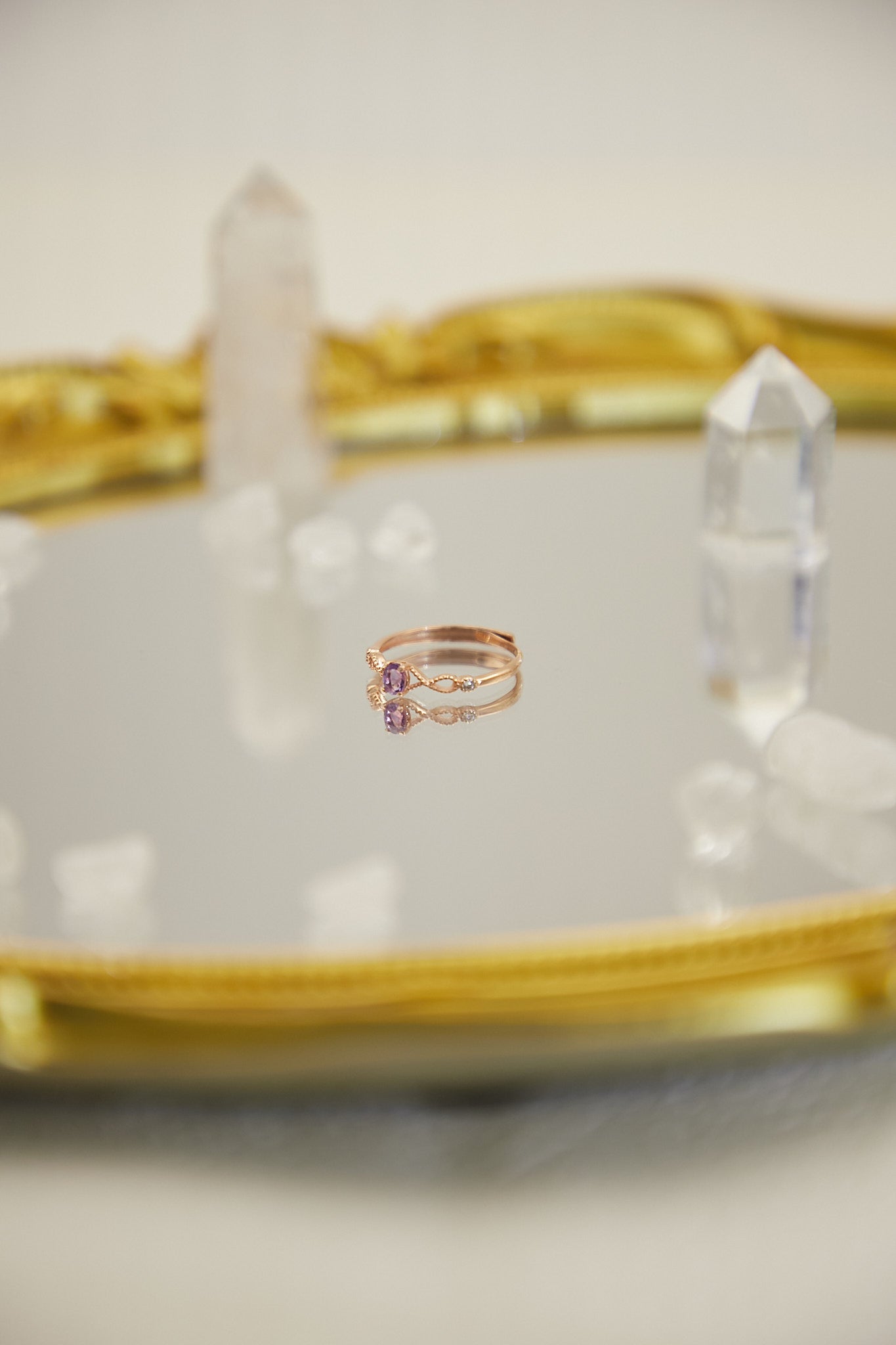 R018- Amethyst S925 open ring