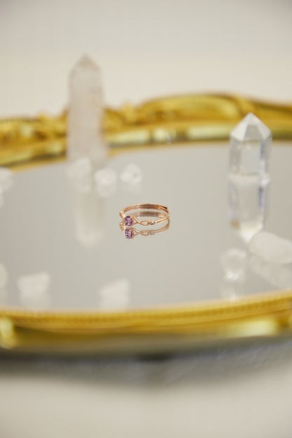 R018- Amethyst S925 open ring