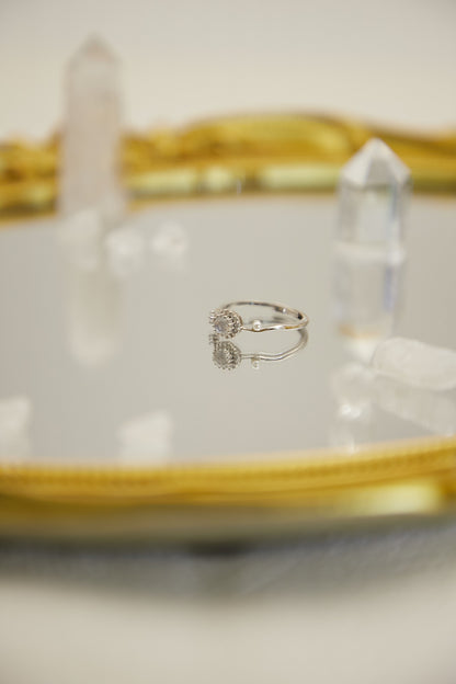 R019- Moonstone S925 open ring