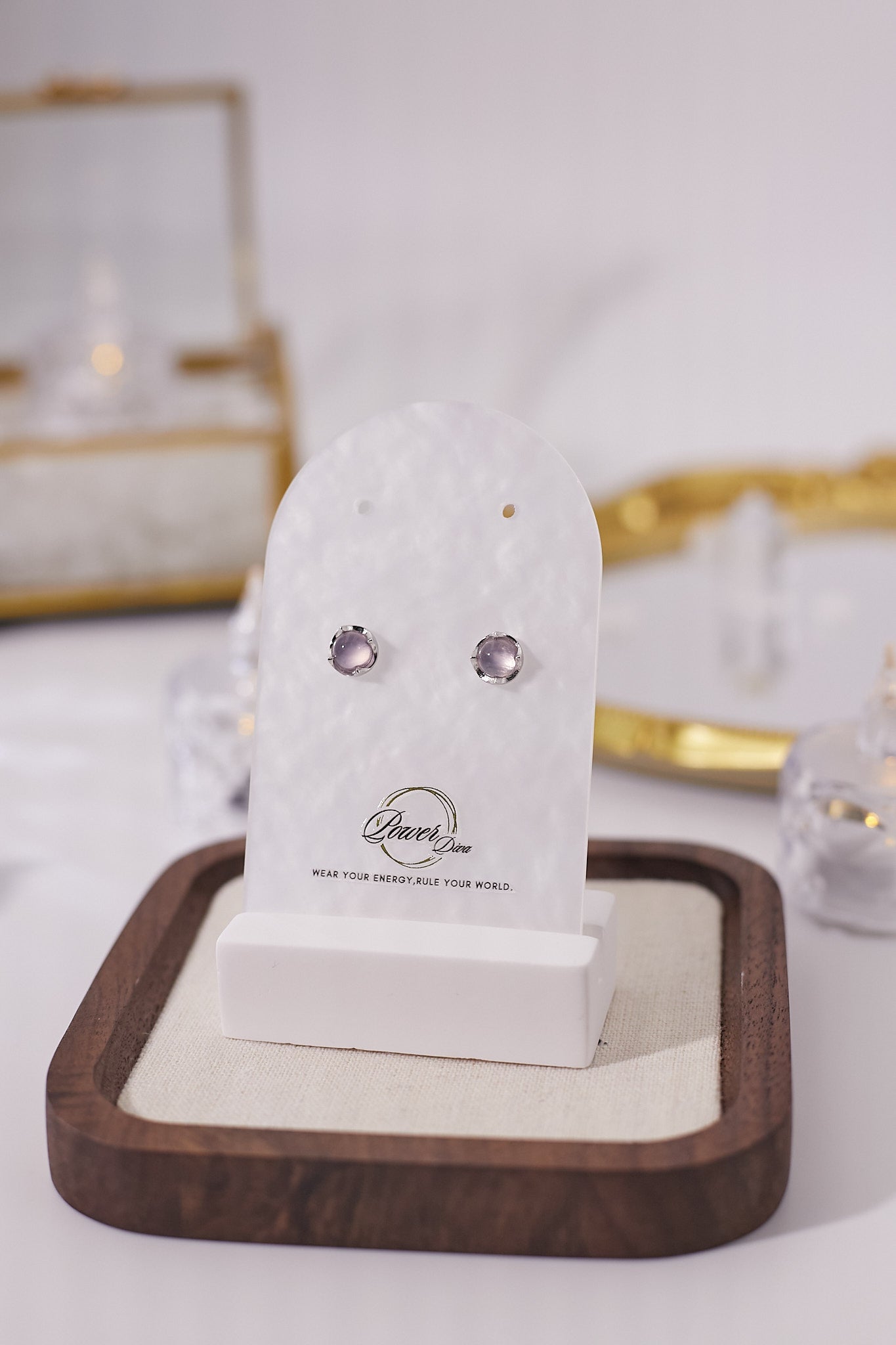 E059-Pink quartz earrings