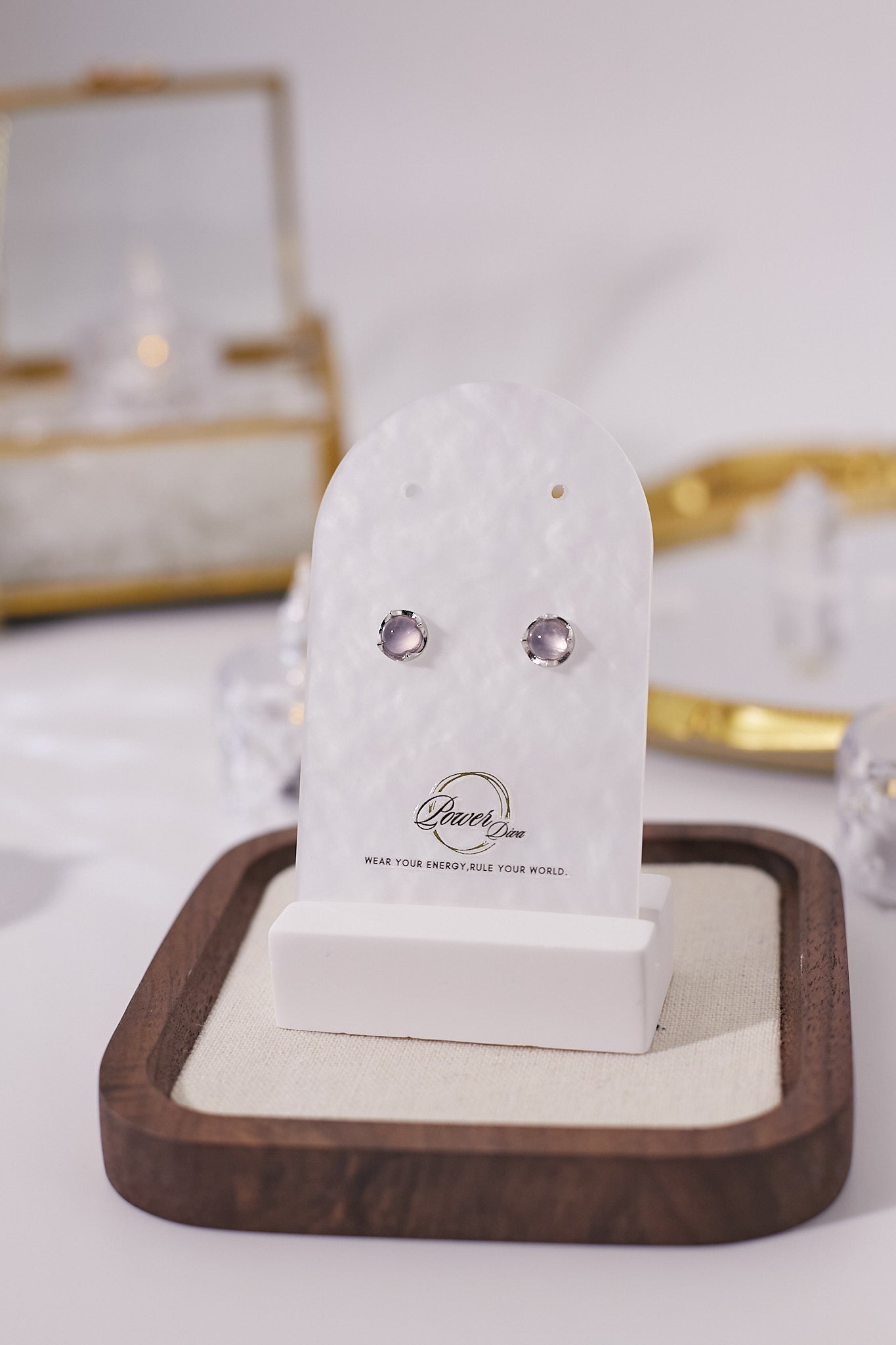 E059-Pink quartz earrings