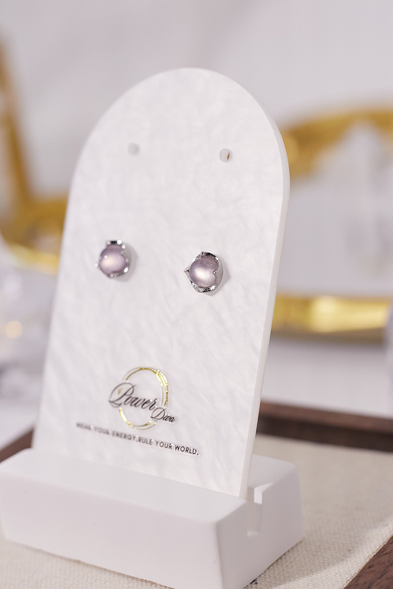 E059-Pink quartz earrings