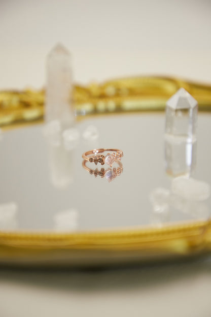 R021- Rose Quartz S925 Open Ring