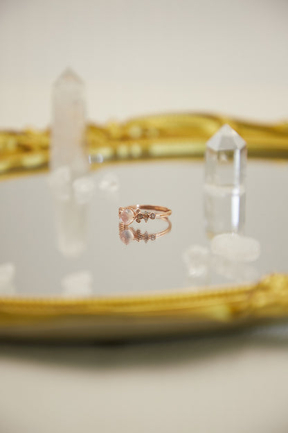 R021- Rose Quartz S925 Open Ring