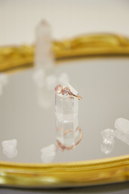 R021- Rose Quartz S925 Open Ring