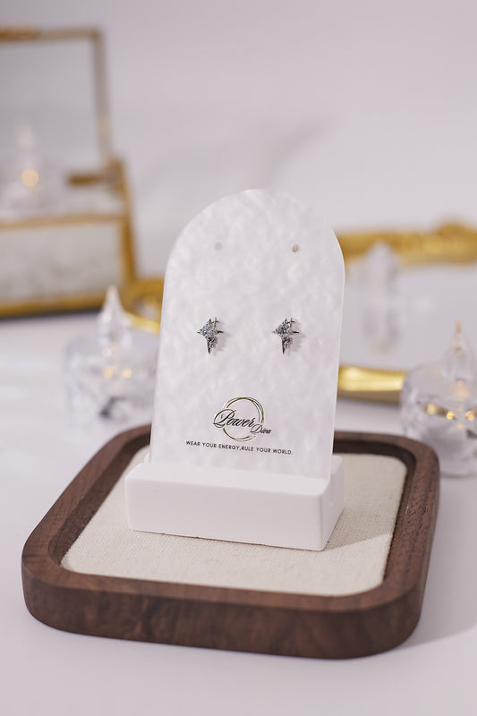 E061-Moissan Cross Earrings