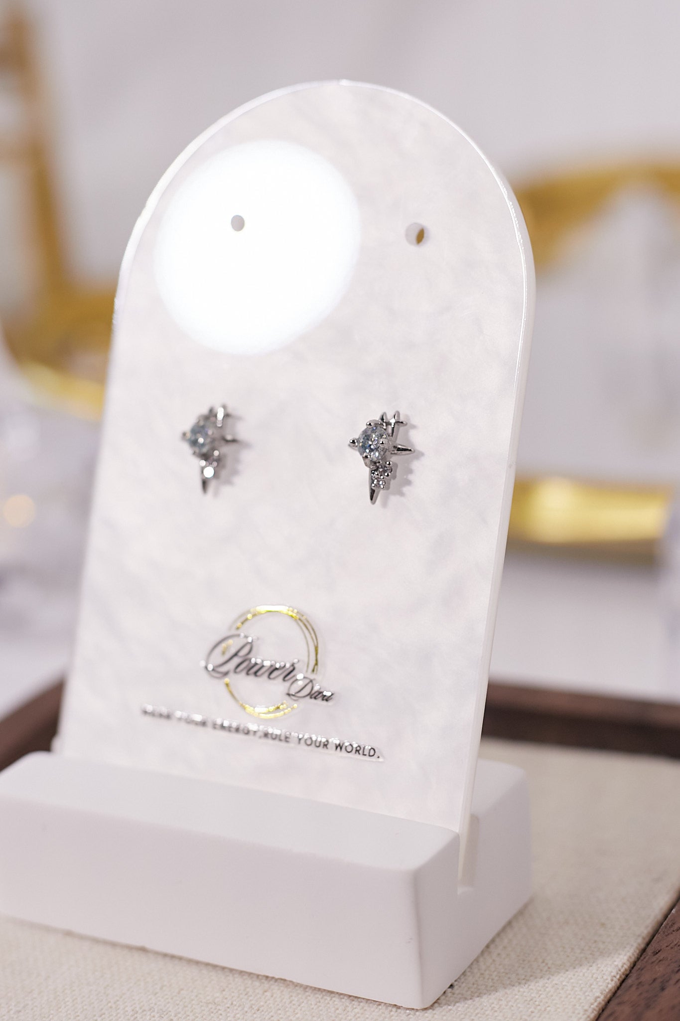 E061-Moissan Cross Earrings