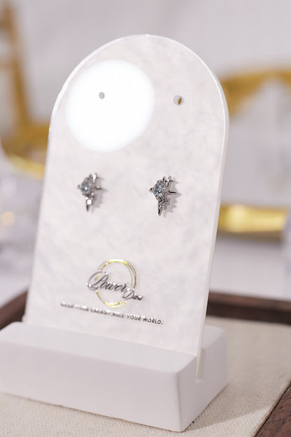 E061-Moissan Cross Earrings