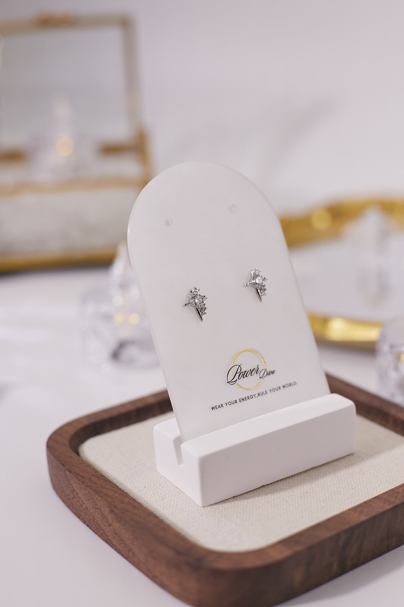 E061-Moissan Cross Earrings