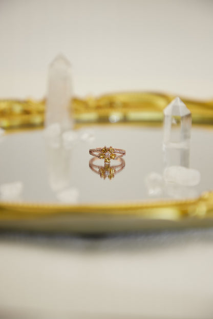 R024- Citrine S925 Open Ring