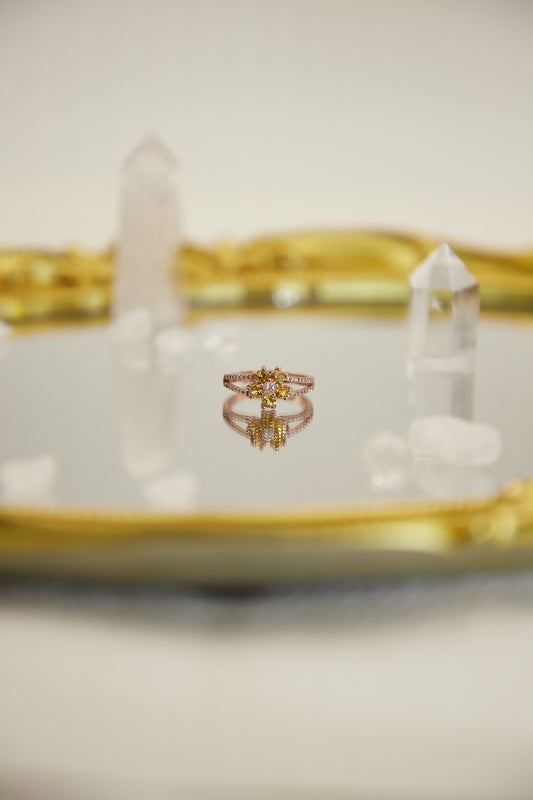 R024- Citrine S925 Open Ring