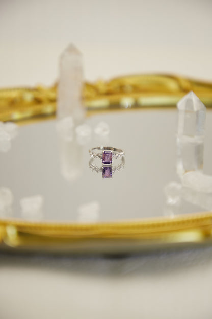 R025- Amethyst S925 open ring