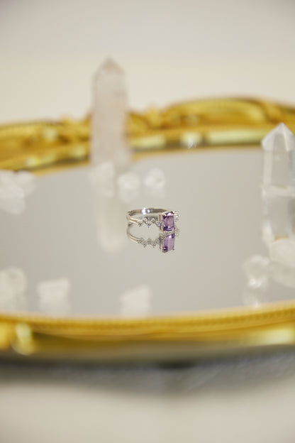 R025- Amethyst S925 open ring