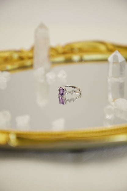 R025- Amethyst S925 open ring