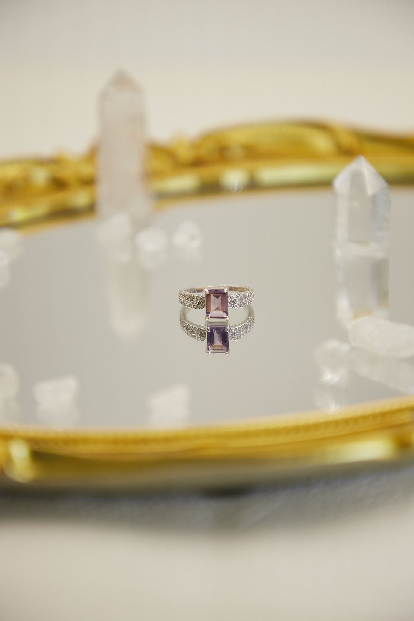 R027- Amethyst S925 open ring