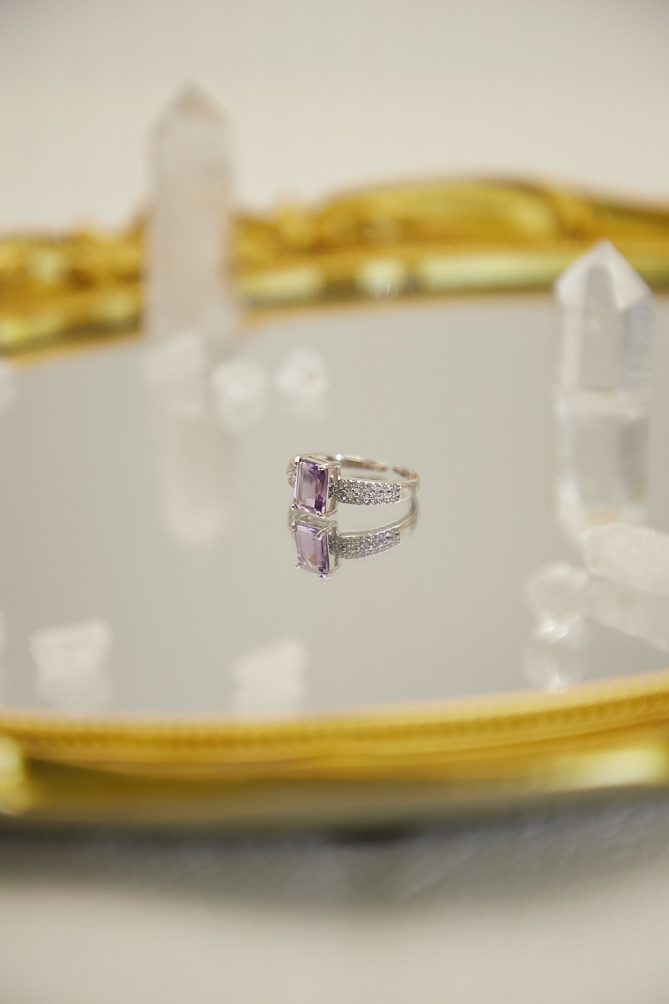 R027- Amethyst S925 open ring