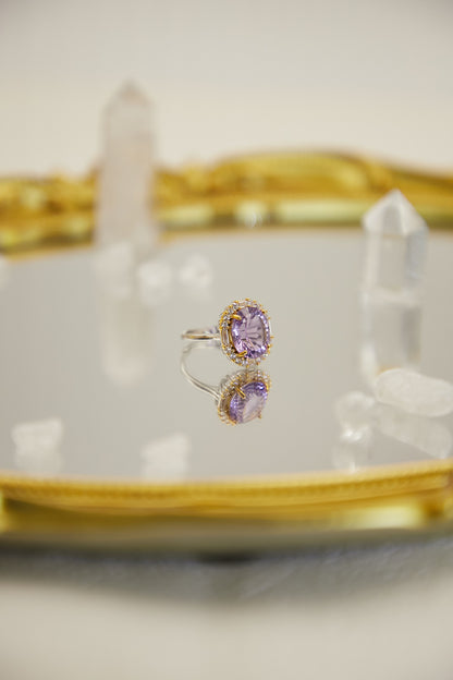 R028-Amethyst S925 open ring