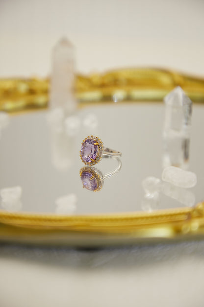 R028-Amethyst S925 open ring