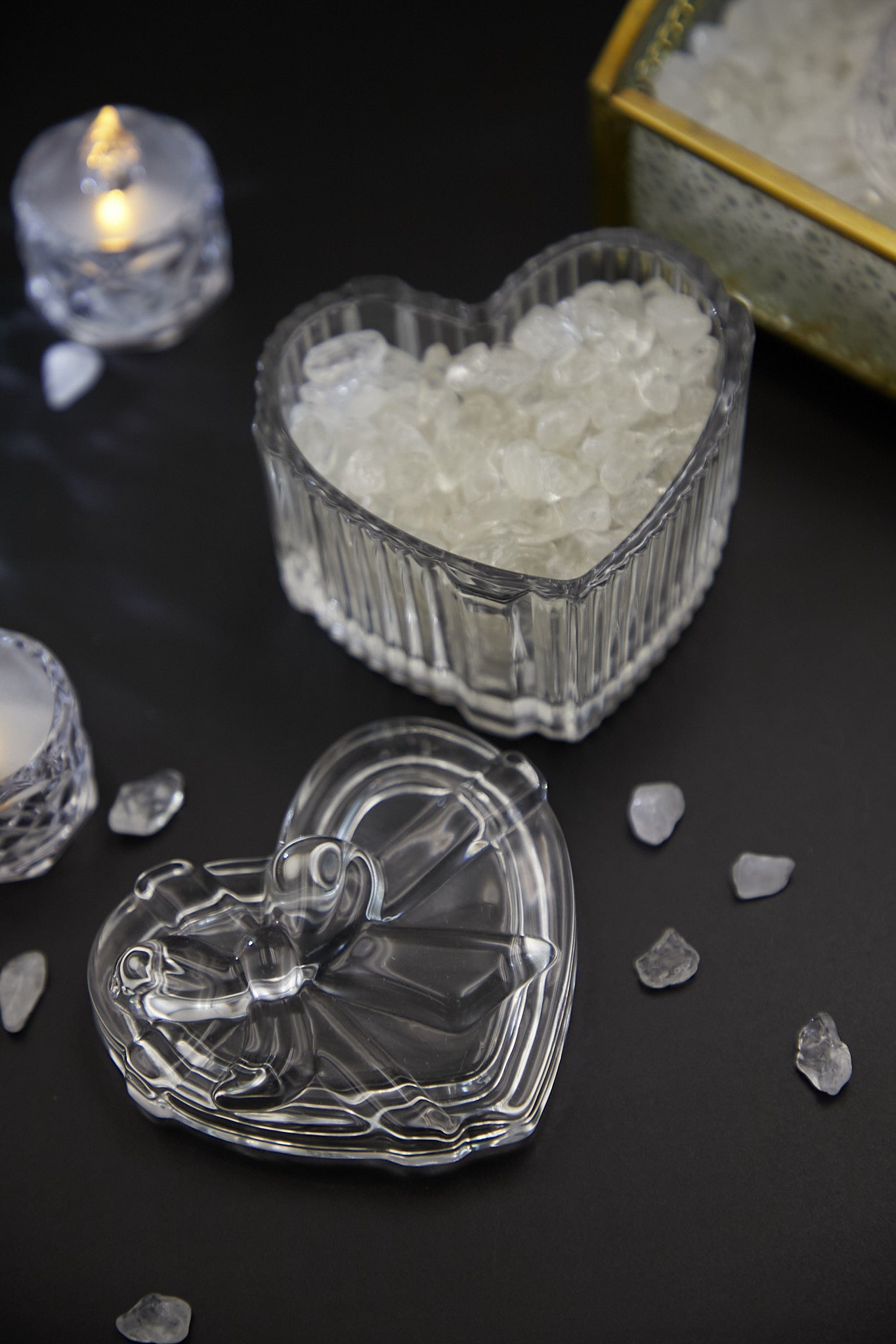 Small heart-shaped glass box