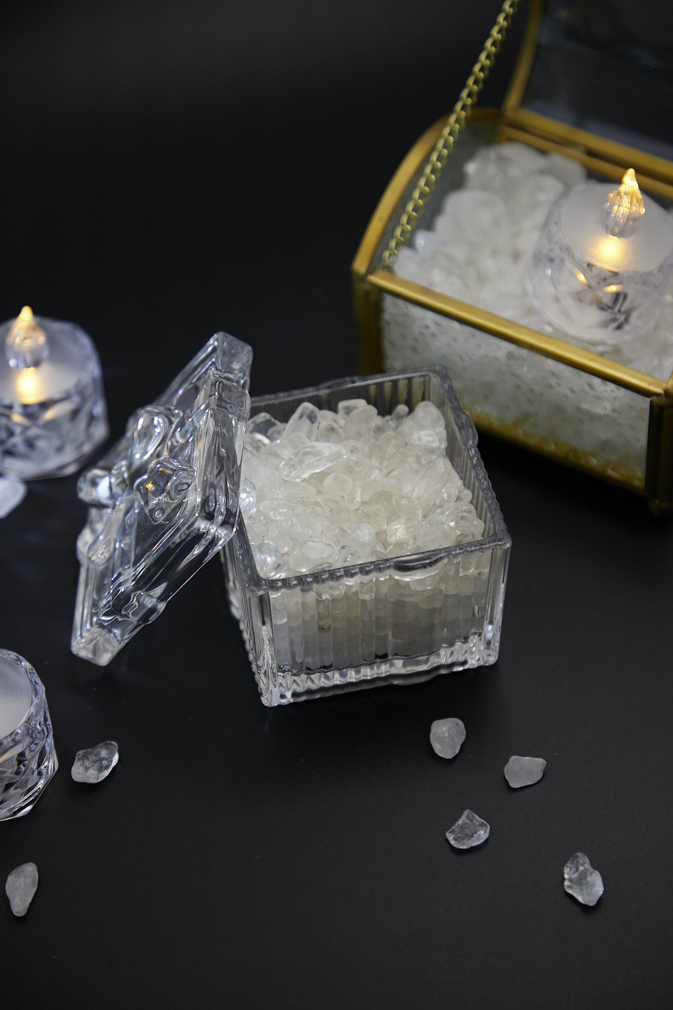 Small square glass box