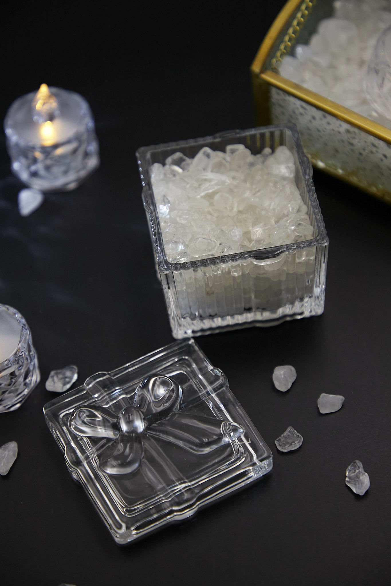 Small square glass box