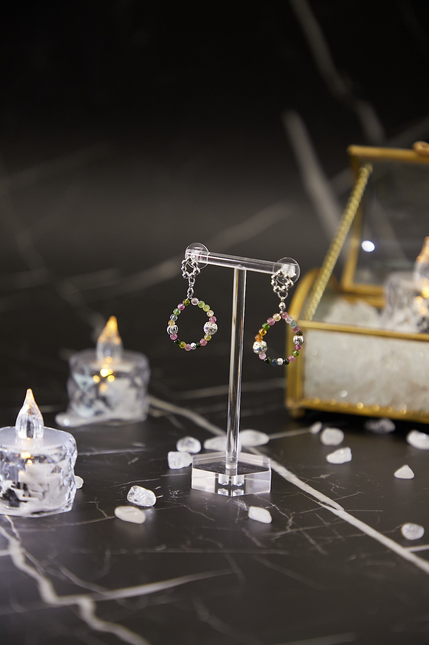 E002-Tourmaline hoop earrings