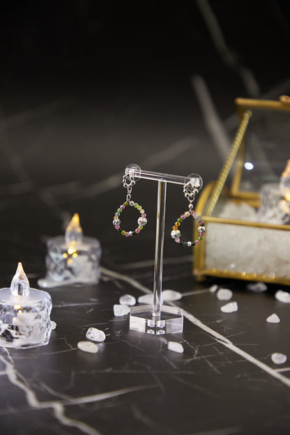 E002-Tourmaline hoop earrings