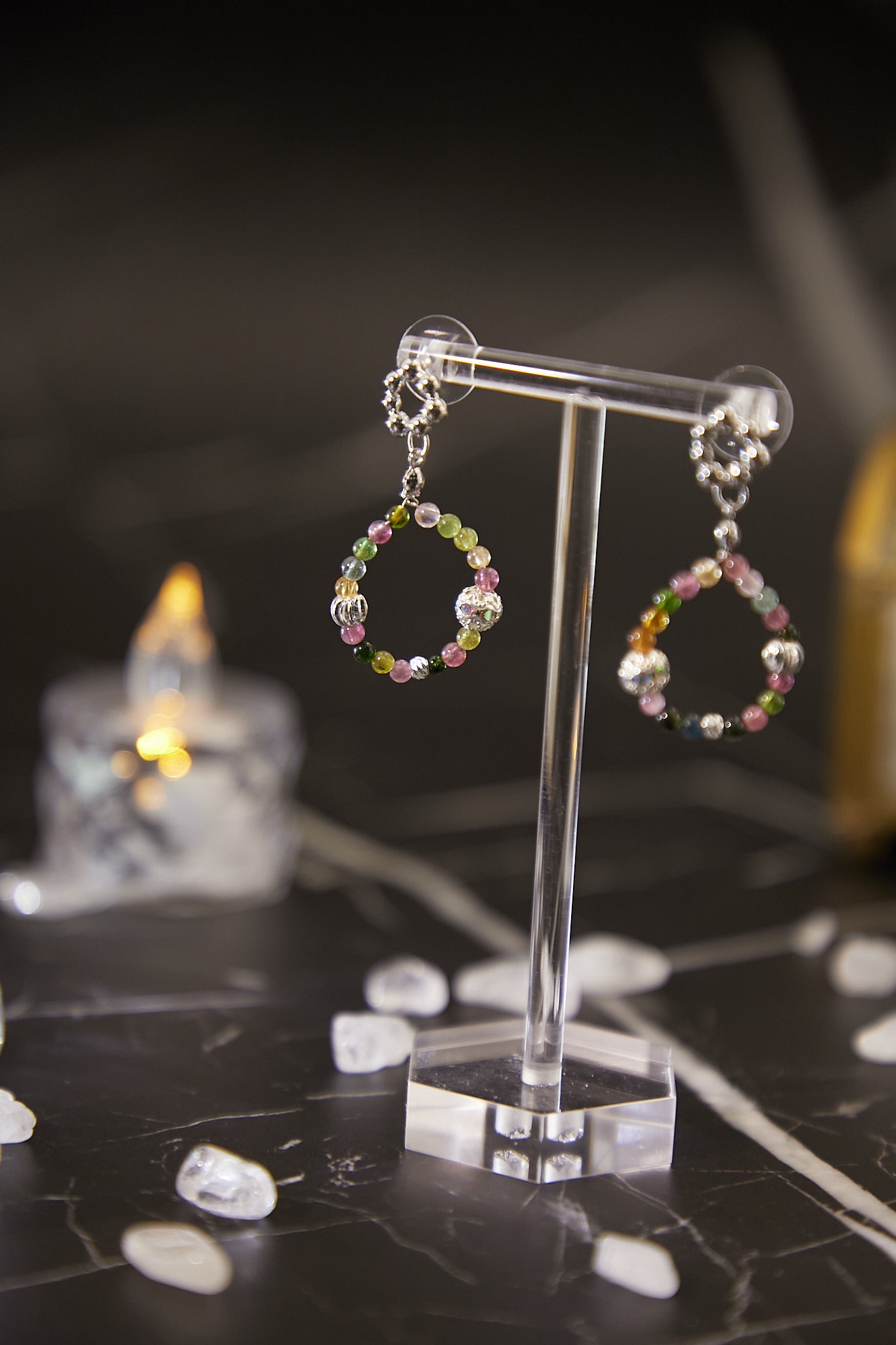 E002-Tourmaline hoop earrings