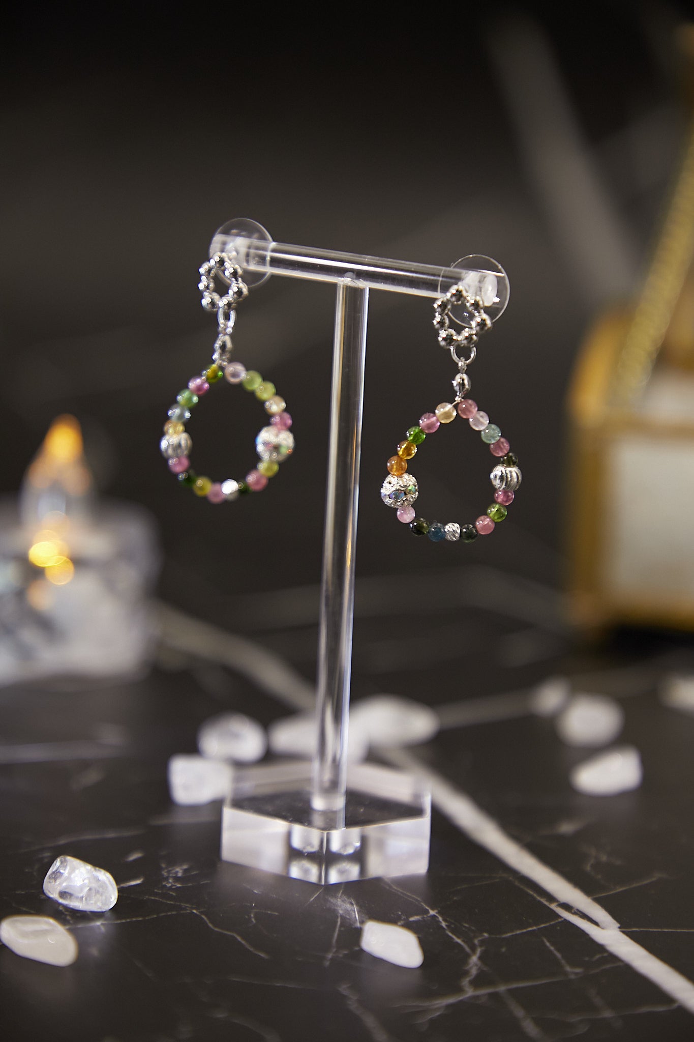 E002-Tourmaline hoop earrings