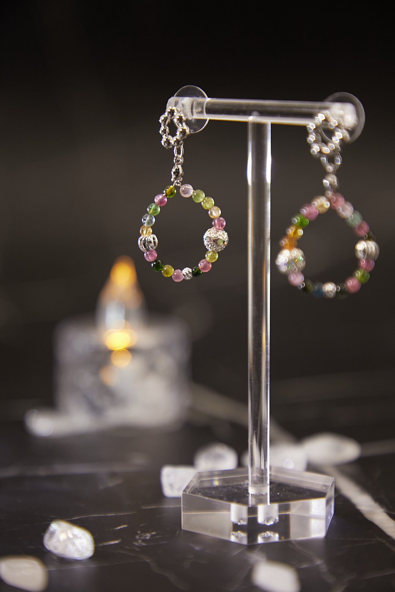 E002-Tourmaline hoop earrings