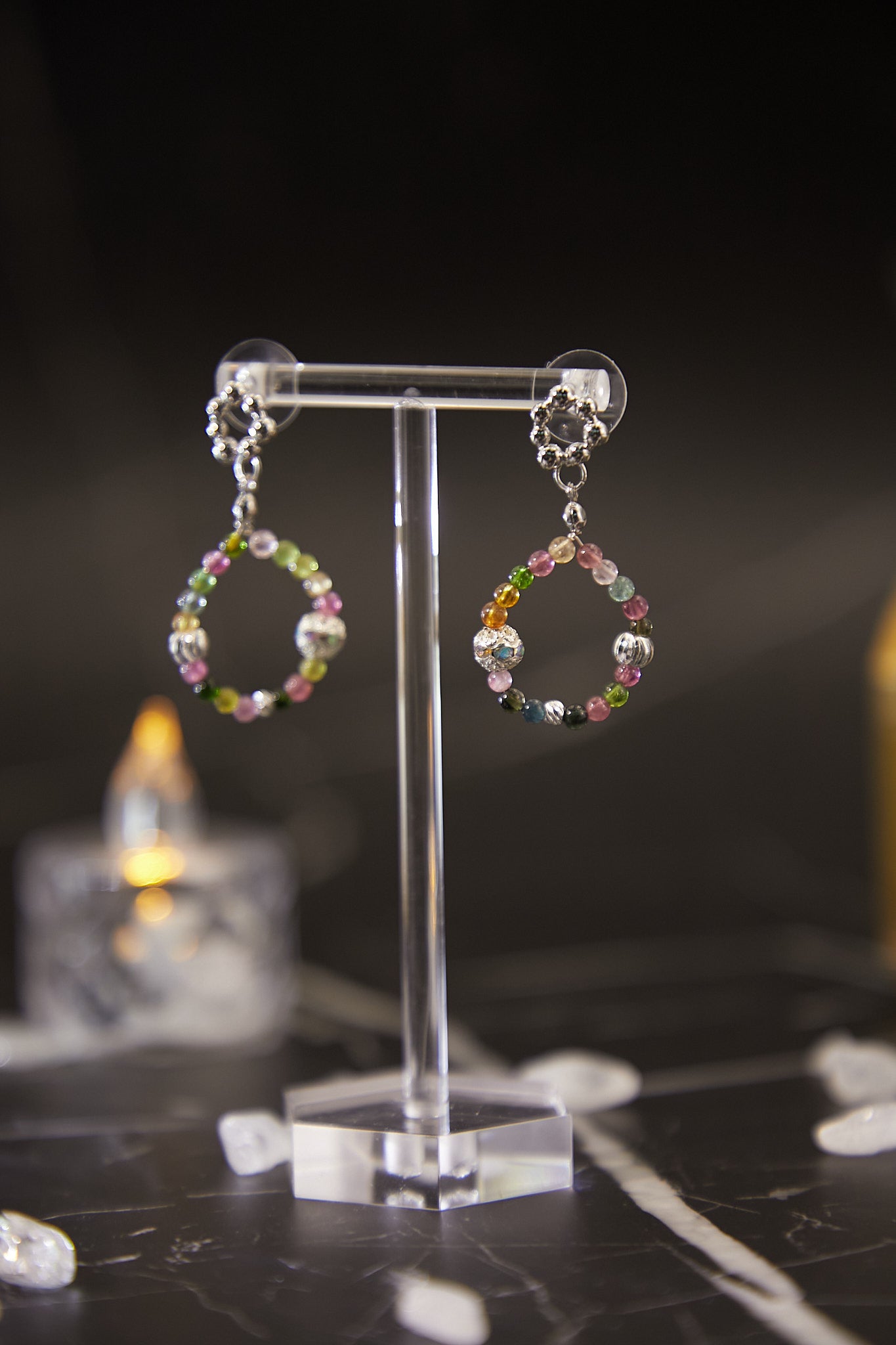 E002-Tourmaline hoop earrings