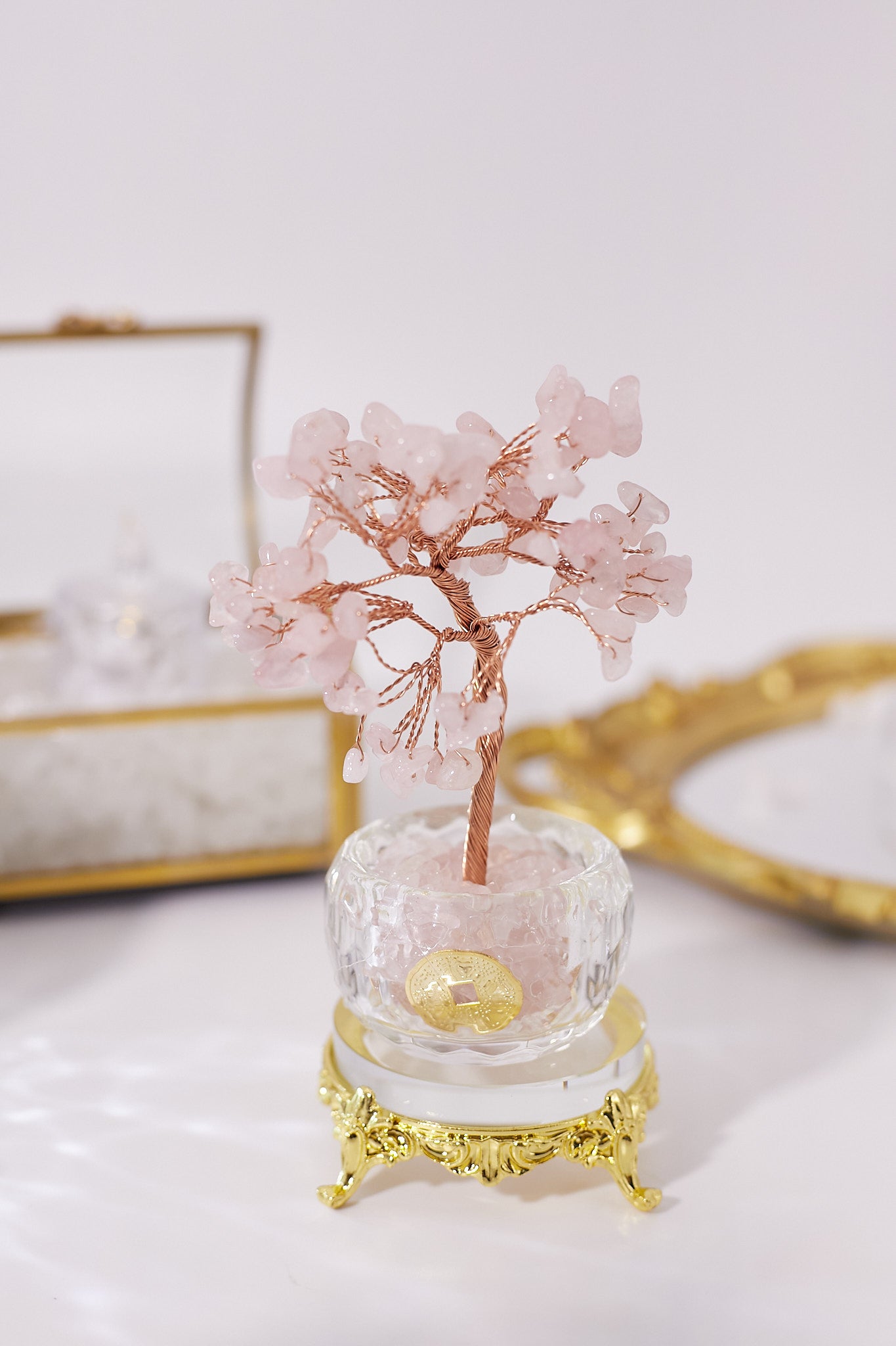 Rose Quartz Coin Tree-Tree of Love